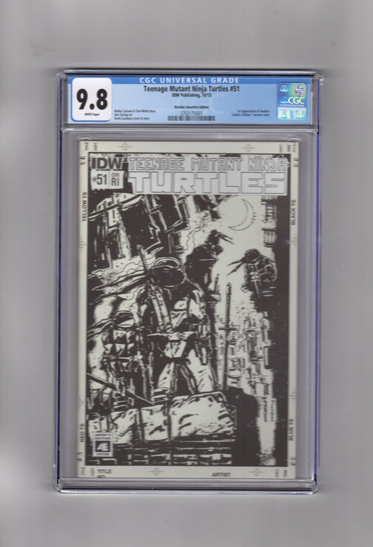 IDW PUBLISHING CGC Comic Teenage Mutant Ninja Turtles #51 RI Variant CGC 9.8