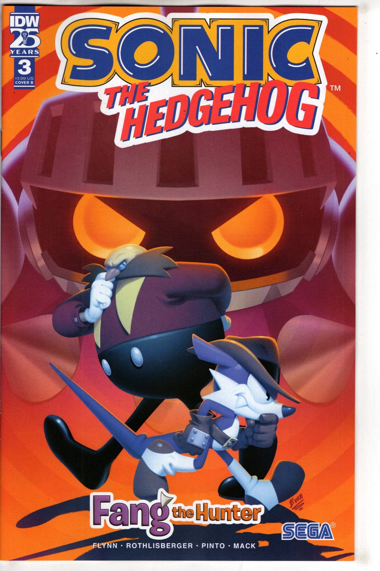 IDW PUBLISHING COMIC BOOK SONIC THE HEDGEHOG FANG HUNTER #3 CVR B STANLEY