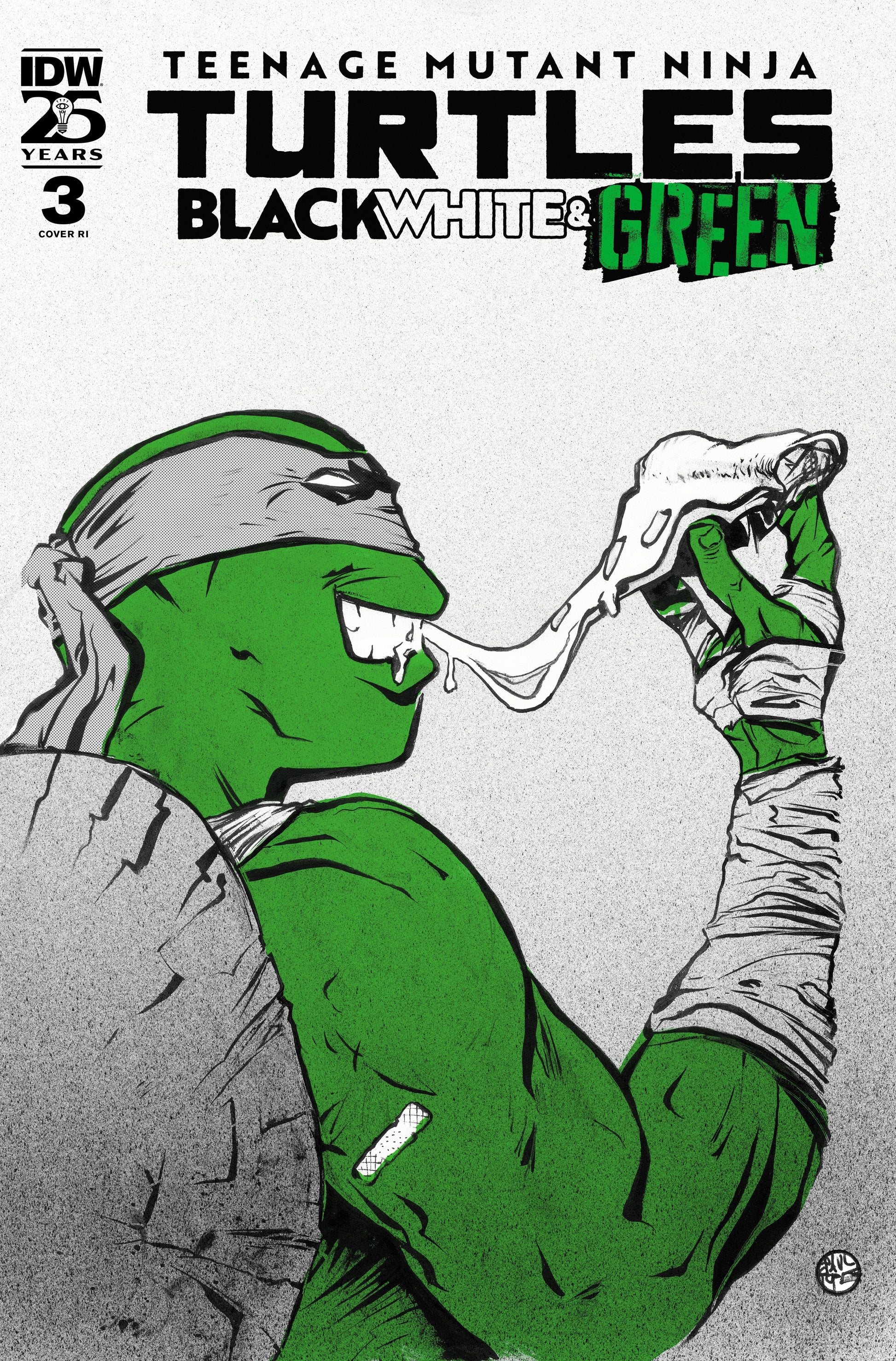 IDW PUBLISHING COMIC BOOK Teenage Mutant Ninja Turtles: Black, White, And Green #3 Variant Ri (10) (Pope Foil Variant)