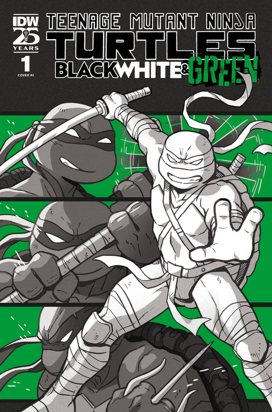 IDW PUBLISHING COMIC BOOK TMNT BLACK WHITE & GREEN #1 CVR C 10 COPY GANUCHEAU FOIL