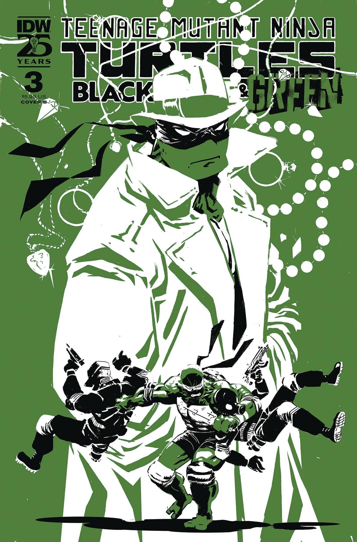 IDW PUBLISHING COMIC BOOK TMNT BLACK WHITE & GREEN #3 CVR B ROSSMO