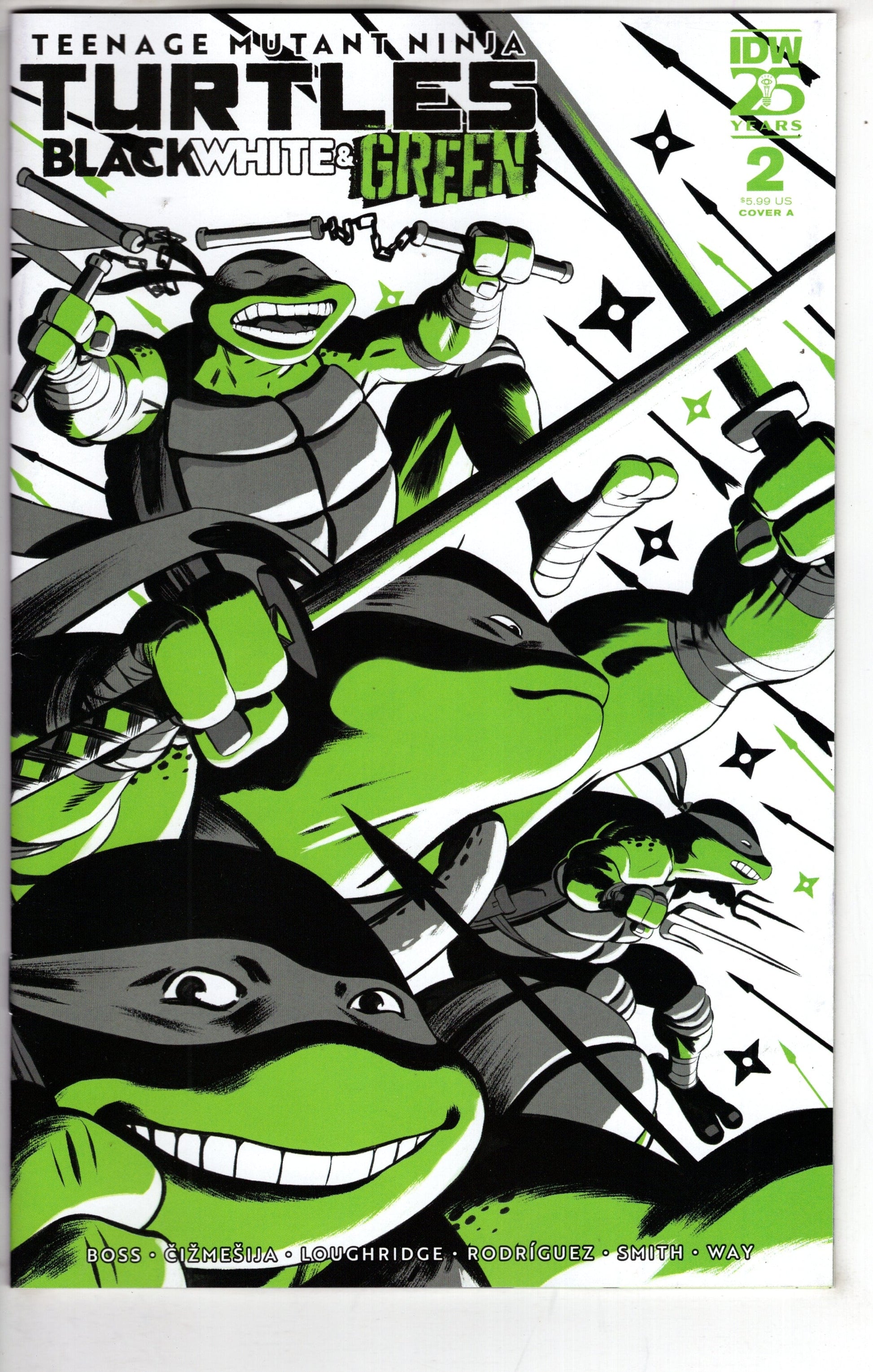 IDW PUBLISHING COMIC BOOKS TMNT BLACK WHITE & GREEN #2 CVR A RODRIGUEZ