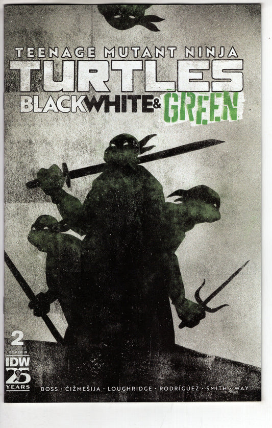 IDW PUBLISHING COMIC BOOKS TMNT BLACK WHITE & GREEN #2 CVR B LOVE