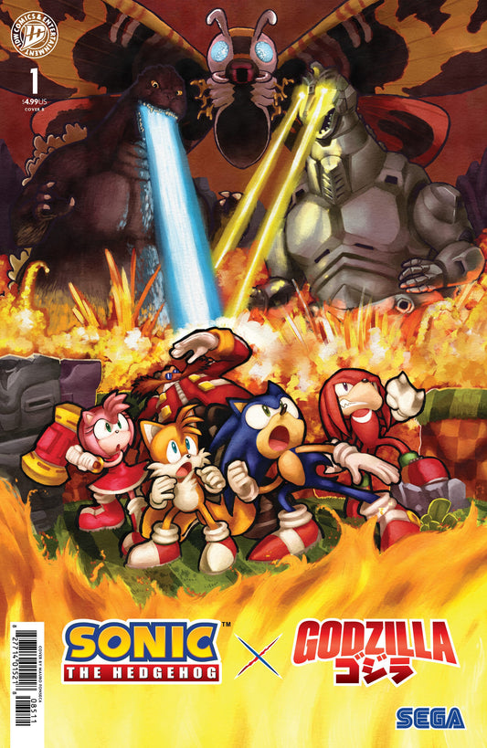 IDW Publishing NEW THIS WEEK Sonic the Hedgehog x Godzilla #1 Variant B (Fonseca) (VF/NM)