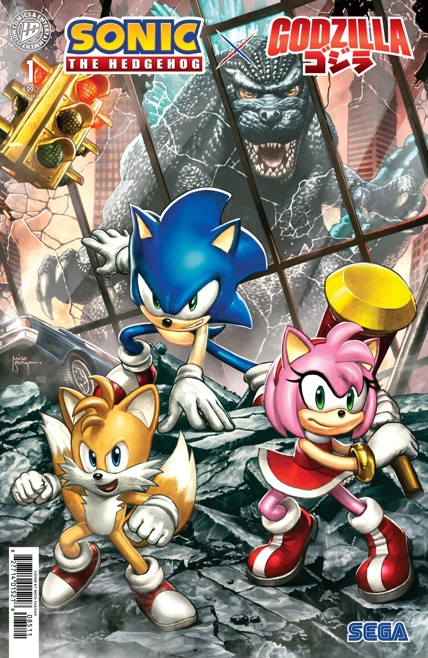 IDW Publishing NEW THIS WEEK Sonic the Hedgehog x Godzilla #1 Variant E (Suayan) (VF/NM)