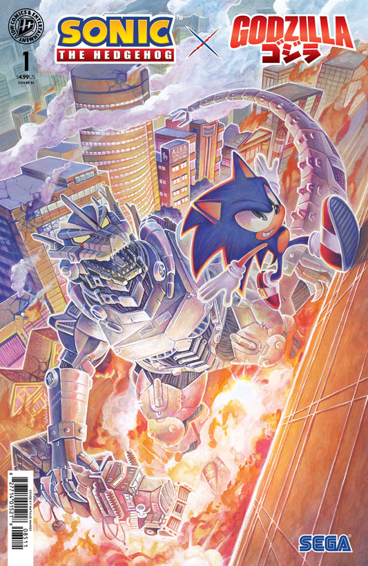IDW Publishing NEW THIS WEEK Sonic the Hedgehog x Godzilla #1 Variant RI (25) Foil (Haines) (VF/NM)