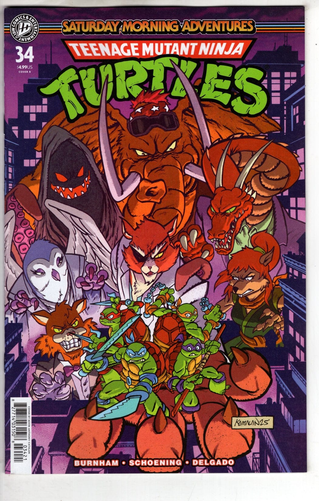 IDW Publishing NEW THIS WEEK Teenage Mutant Ninja Turtles: Saturday Morning Adventures #34 Variant B (VF/NM)