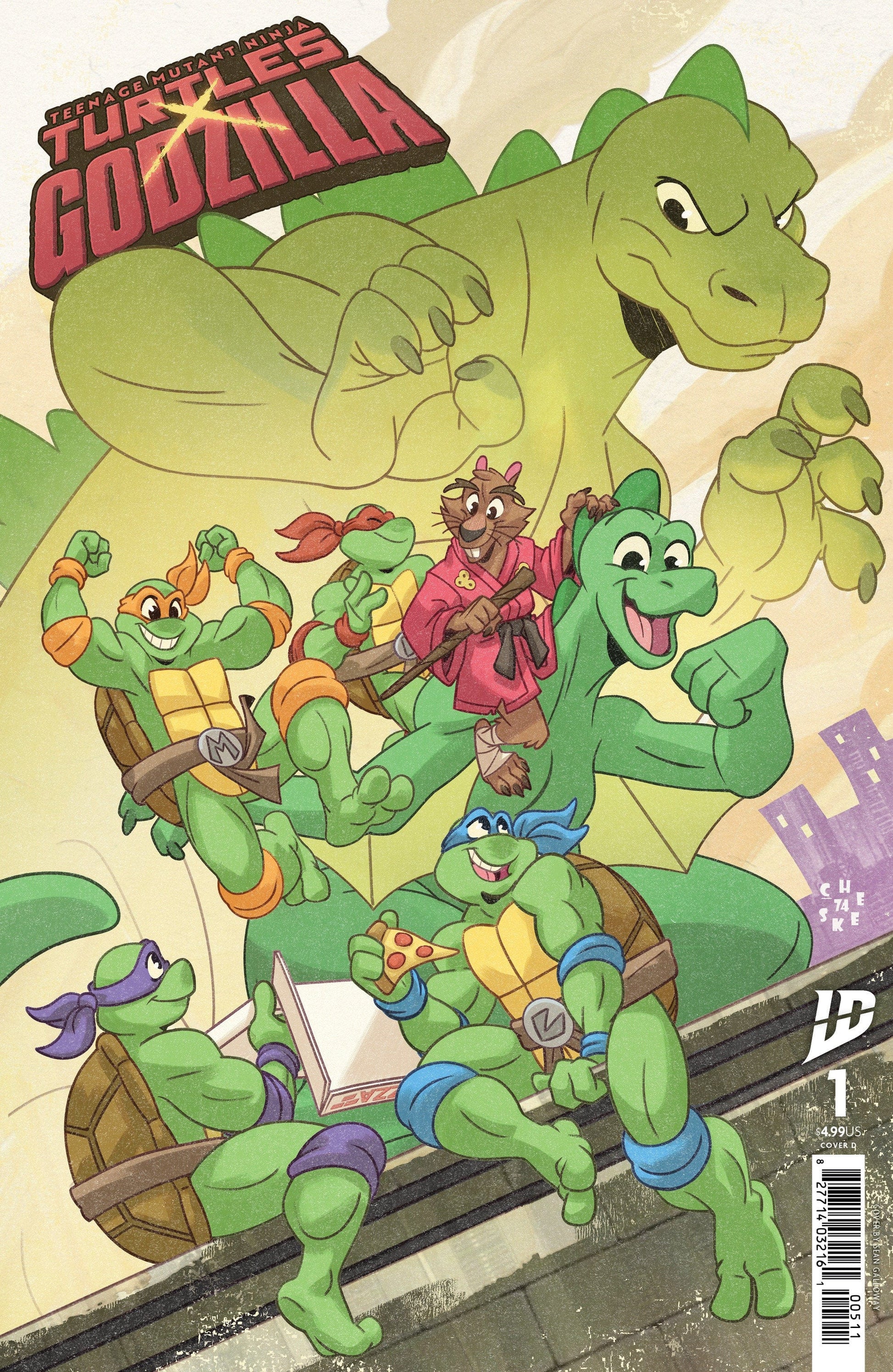 IDW Publishing NEW THIS WEEK Teenage Mutant Ninja Turtles x Godzilla #1 Variant D (Galloway) [VF/NM]