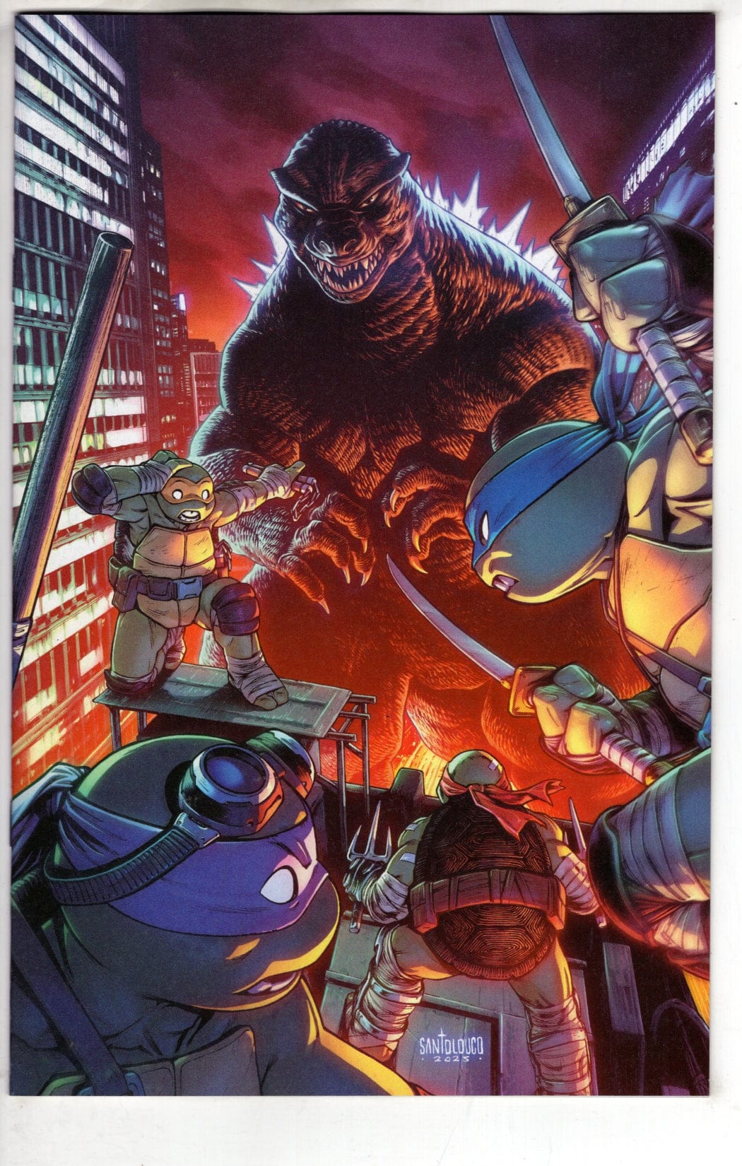 IDW Publishing NEW THIS WEEK Teenage Mutant Ninja Turtles x Godzilla #2 Variant RI (25) (Santolouco Full Art) (VF/NM)
