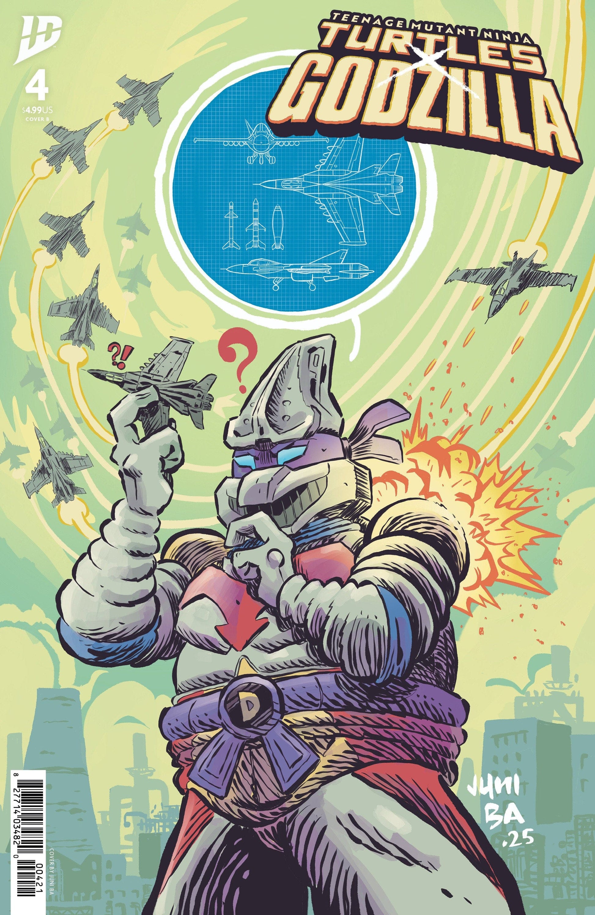 IDW Publishing NEW THIS WEEK Teenage Mutant Ninja Turtles x Godzilla #4 Variant B (Ba) (VF/NM)