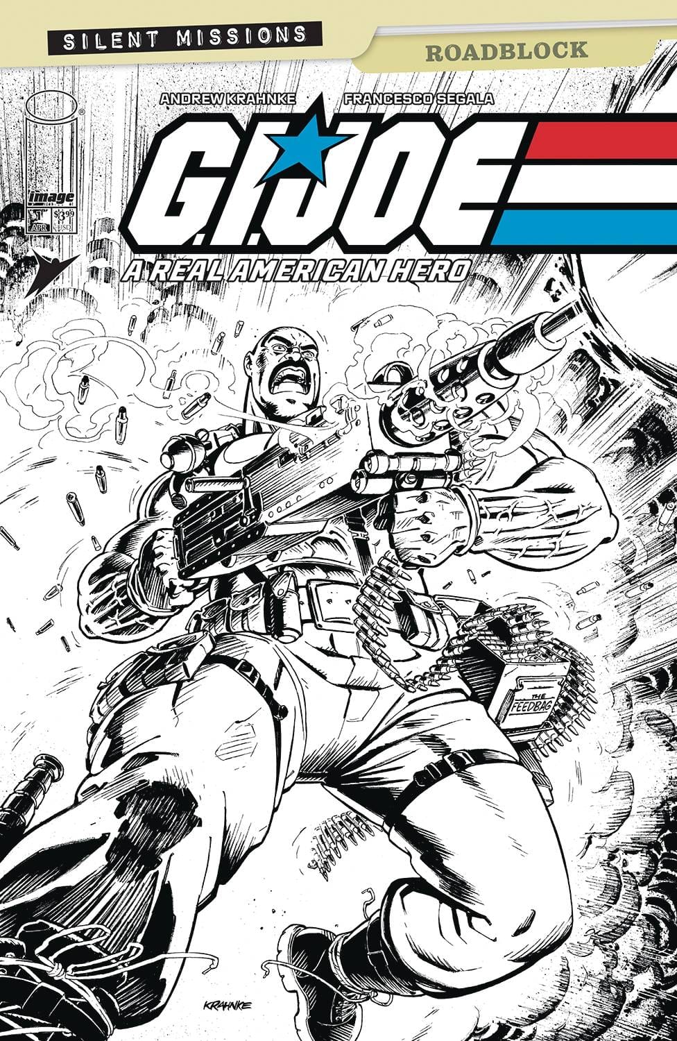 IMAGE COMICS COMIC BOOK GI JOE A REAL AMERICAN HERO ROADBLOCK #1 (ONE SHOT) CVR C INC 1:10 ANDREW KRAHNKE B&W VAR