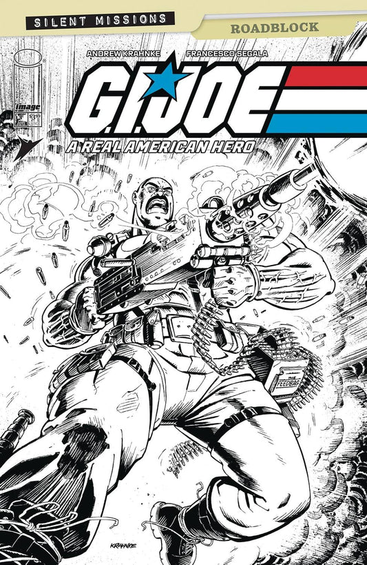 IMAGE COMICS COMIC BOOK GI JOE A REAL AMERICAN HERO ROADBLOCK #1 (ONE SHOT) CVR C INC 1:10 ANDREW KRAHNKE B&W VAR