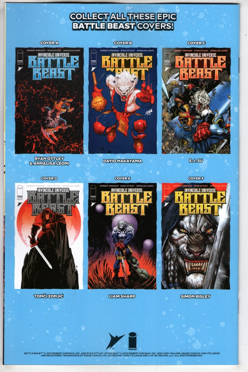 Image Comics COMIC BOOK INVINCIBLE UNIVERSE BATTLE BEAST #3 CVR C INC 1:10 EJ SU CONNECTING VAR