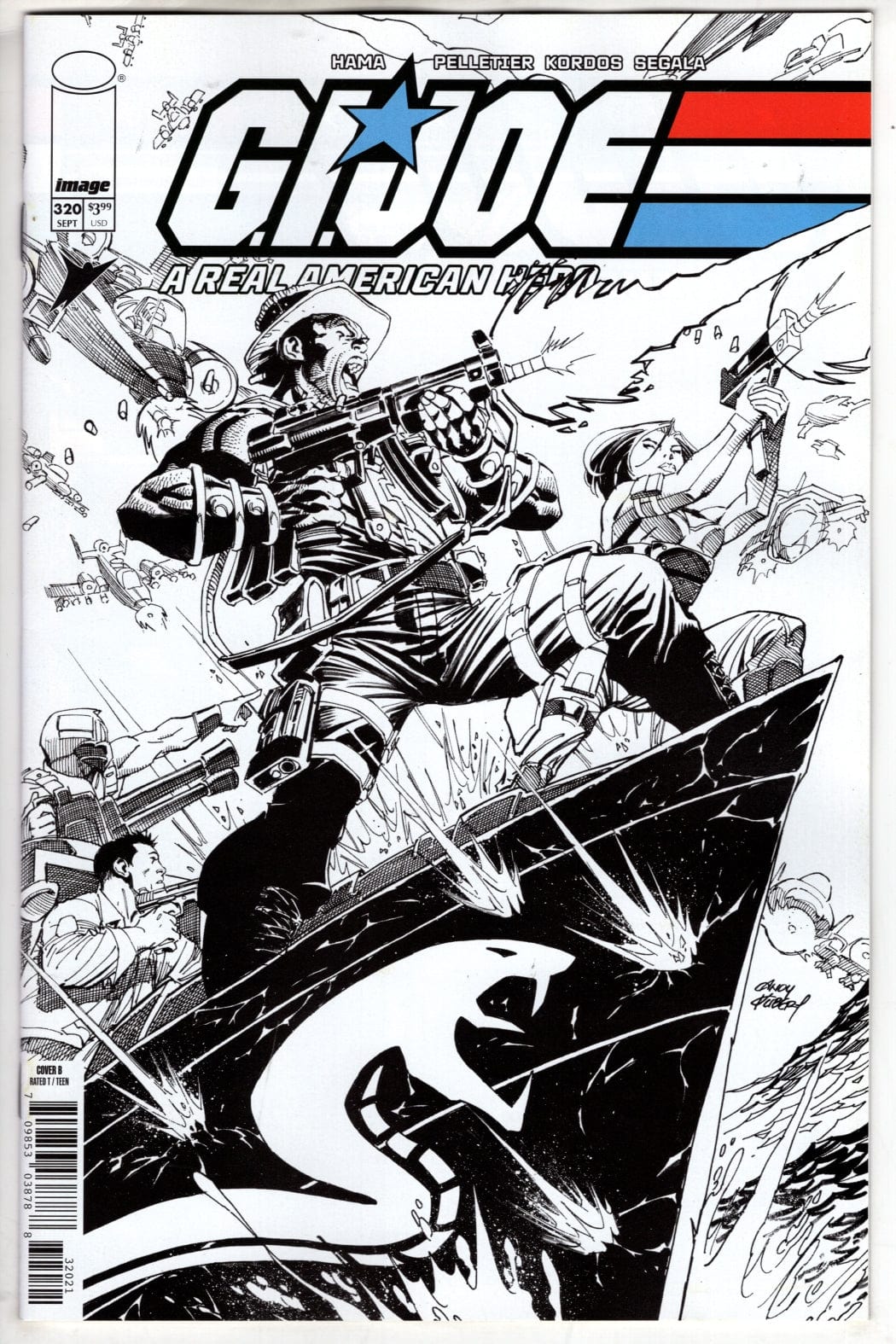 Image Comics NEW LAST WEEK GI JOE A REAL AMERICAN HERO #320 CVR B ANDY KUBERT B&W VAR