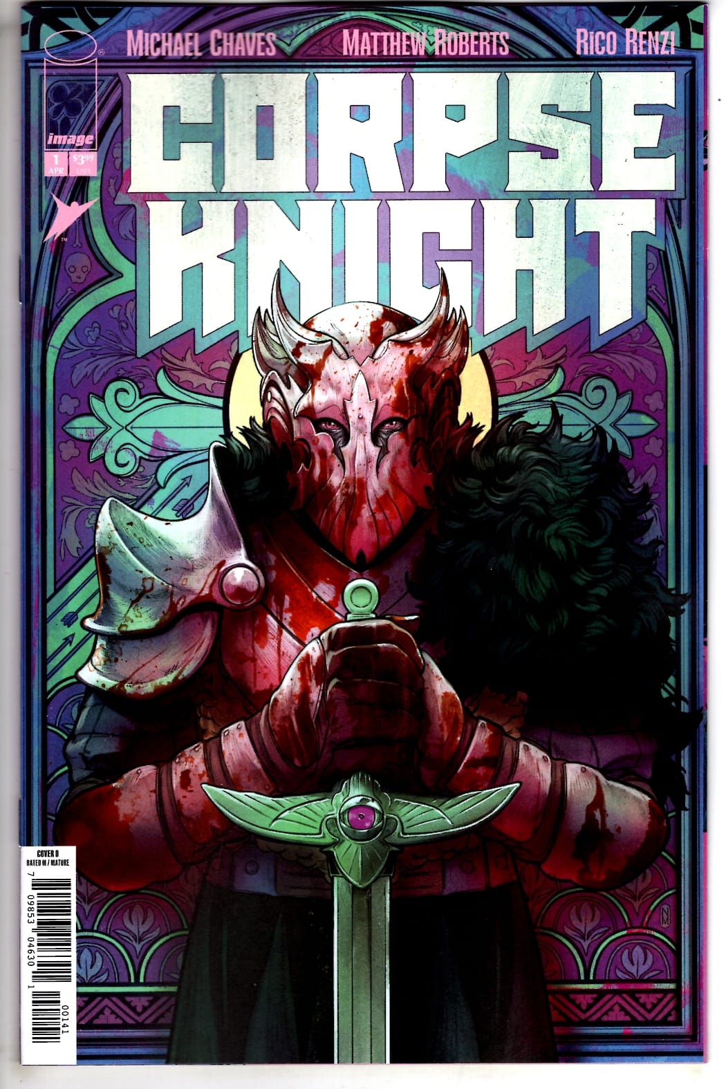 Image Comics NEW THIS WEEK CORPSE KNIGHT #1 (OF 6) CVR D INC 1:25 NIMIT MALAVIA STAINED GLASS VAR (VF/NM)