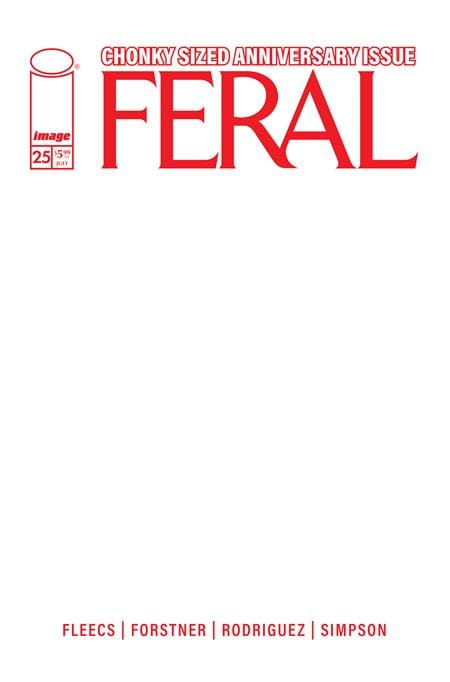 Image Comics NEW THIS WEEK FERAL #25 CVR E BLANK SKETCH VAR (Allocations May Occur) (VF/NM)