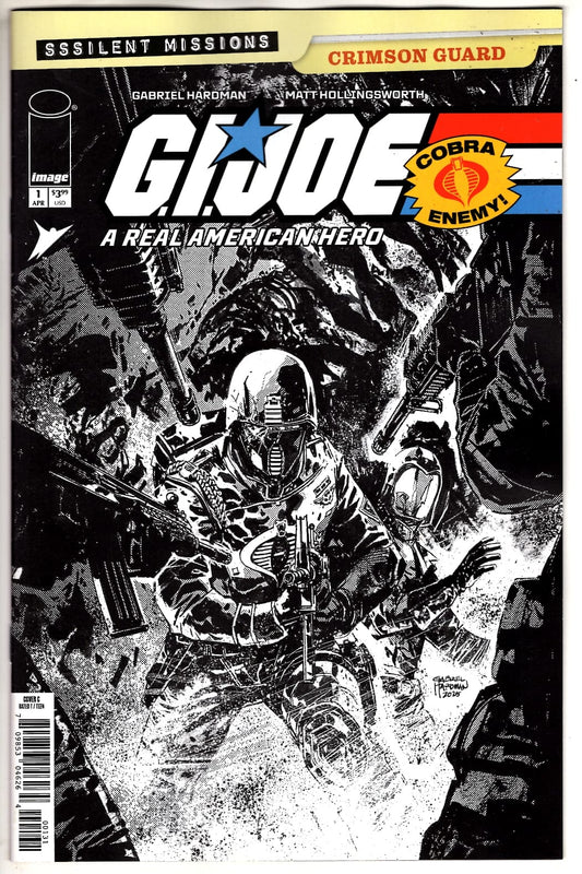 Image Comics NEW THIS WEEK GI JOE A REAL AMERICAN HERO SSSILENT MISSIONS CRIMSON GUARD #1 (ONE SHOT) CVR C INC 1:10 GABRIEL HARDMAN B&W VAR (VF/NM)