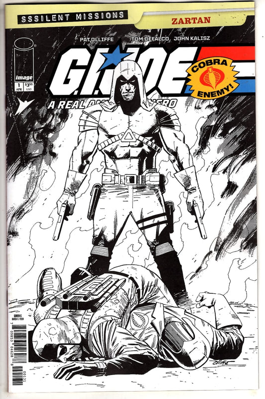 Image Comics NEW THIS WEEK GI JOE A REAL AMERICAN HERO SSSILENT MISSIONS ZARTAN #1 (ONE SHOT) CVR C INC 1:10 PAT OLLIFFE B&W VAR (VF/NM)