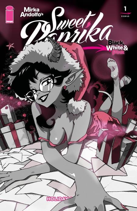 Image Comics NEW THIS WEEK MIRKA ANDOLFOS SWEET PAPRIKA BLACK WHITE & PINK HOLIDAY SPECIAL (ONE SHOT) CVR C VINCENZO PUGLIA VAR (MR)