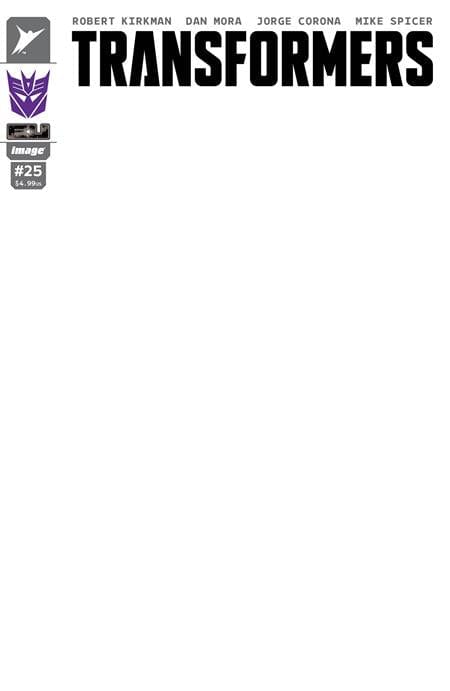 Image Comics NEW THIS WEEK TRANSFORMERS #25 CVR H BLANK SKETCH DECEPTICON VAR