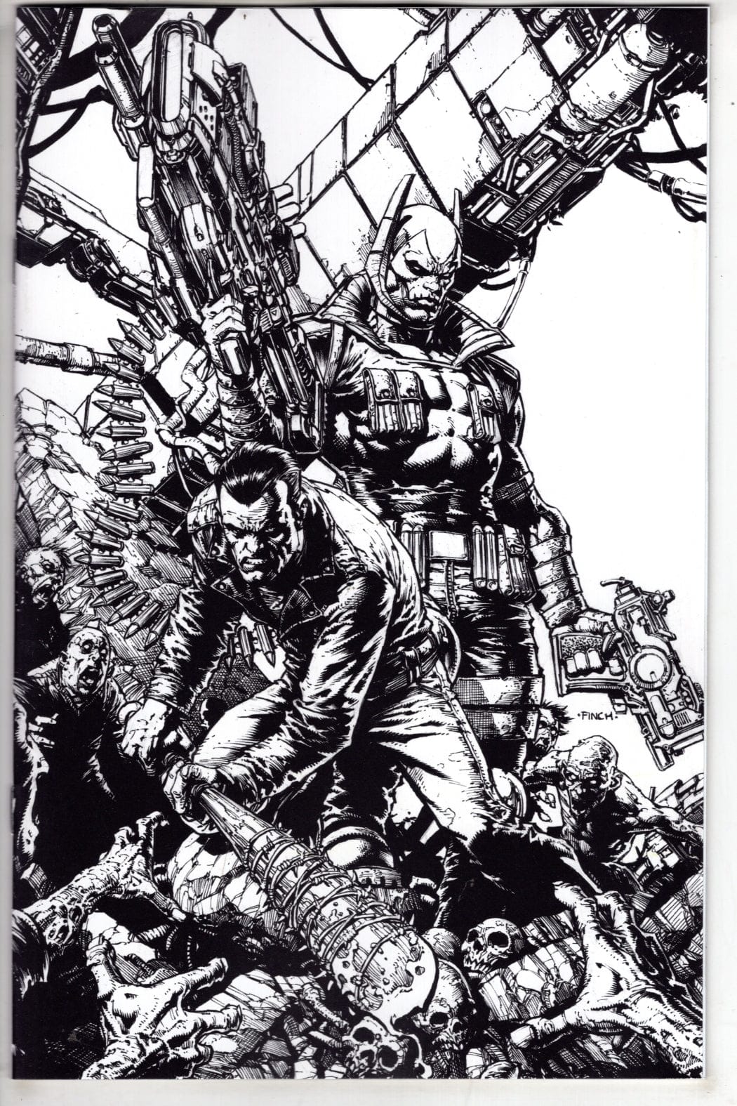 Image Comics NEW THIS WEEK WALKING DEAD DELUXE #124 CVR E DAVID FINCH YOUNGBLOOD TEAM UP B&W VIRGIN VAR (MR)