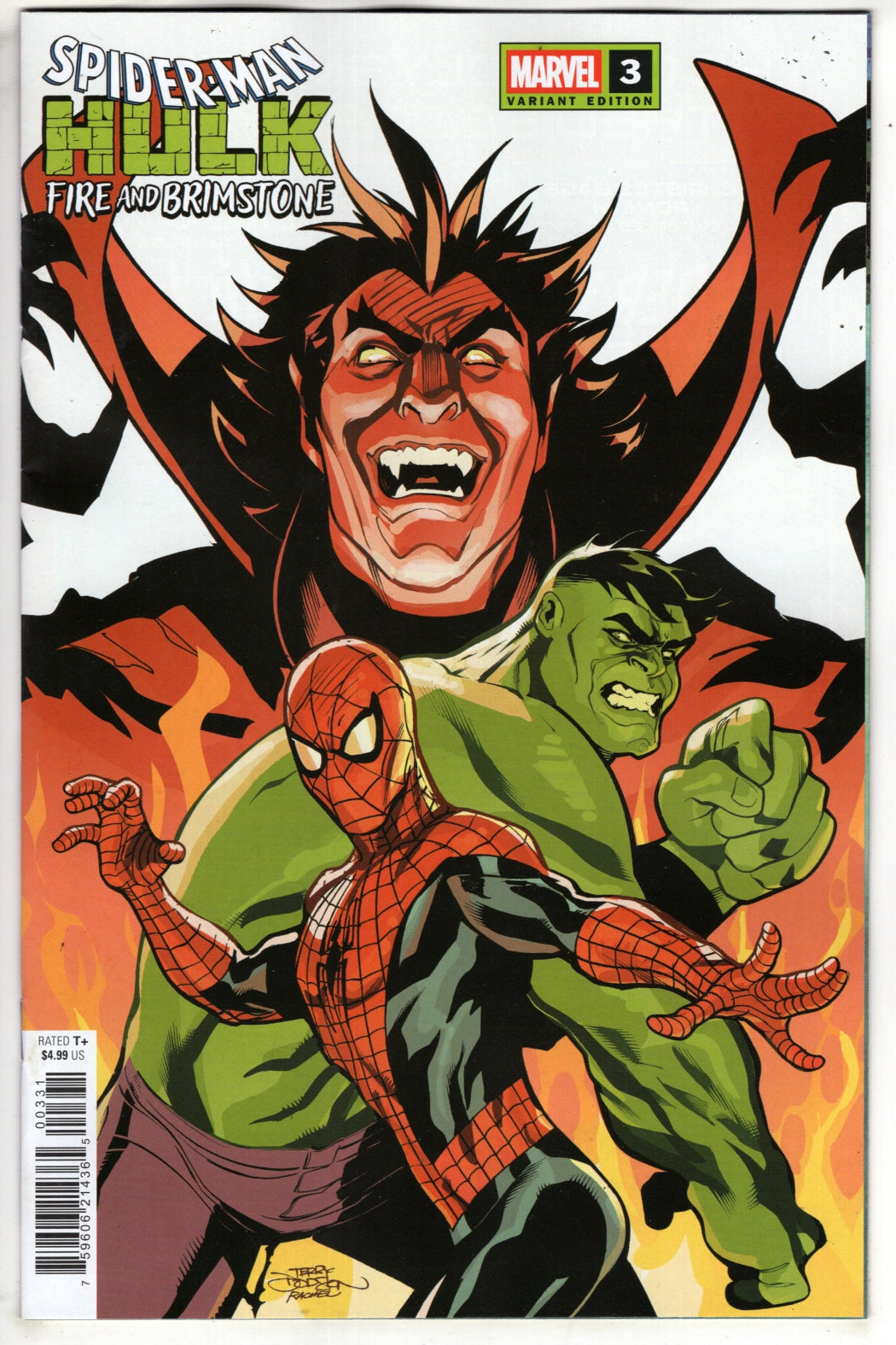 SPIDER-MAN/HULK: FIRE AND BRIMSTONE #3 TERRY DODSON VARIANT (VF/NM) - Packrat Comics