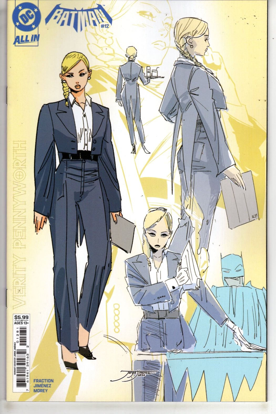 BATMAN #12 CVR G JORGE JIMENEZ VERITY PENNYWORTH DESIGN CARD STOCK VAR (VF/NM)
