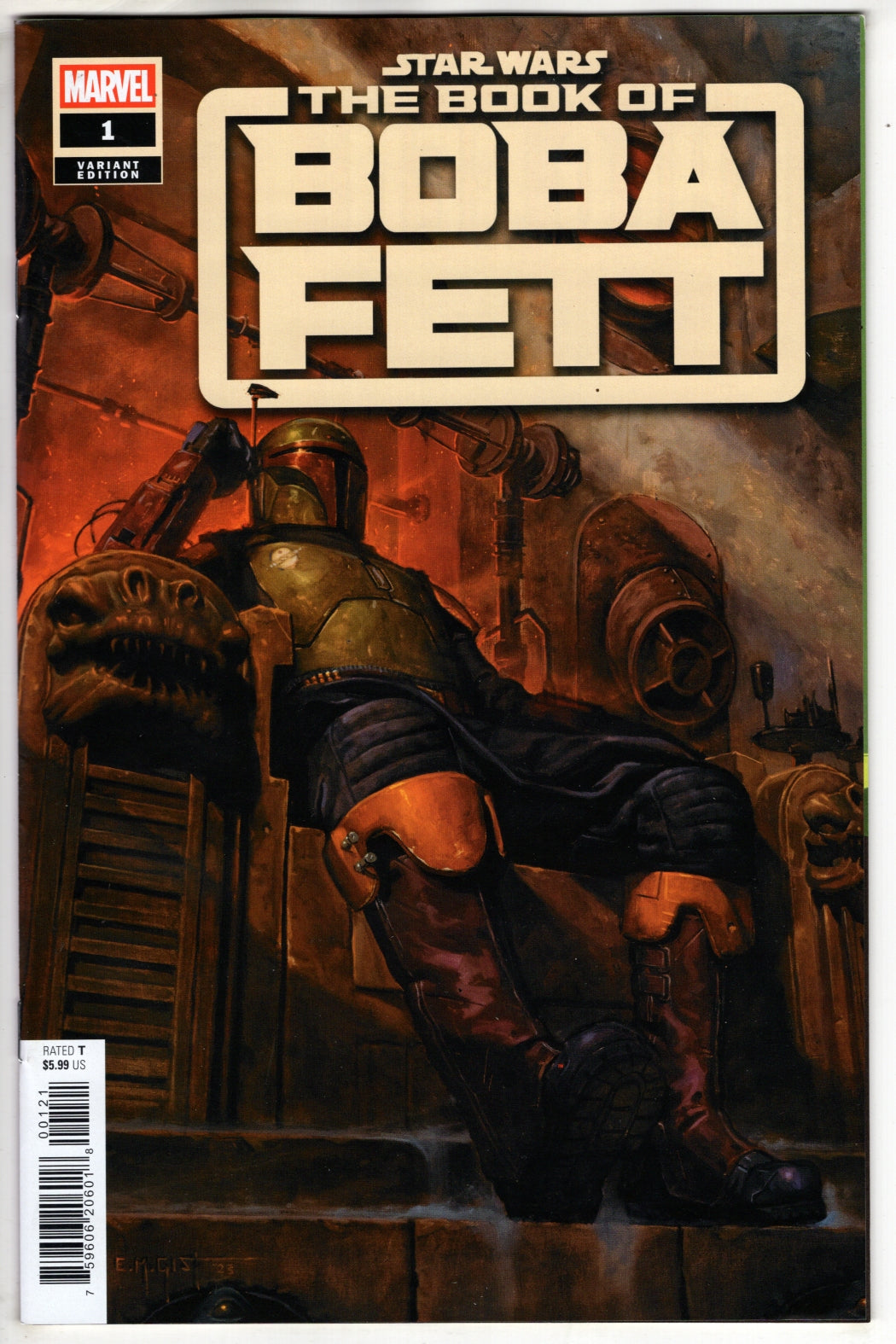 STAR WARS: THE BOOK OF BOBA FETT #1 E.M. GIST VARIANT (VF/NM)