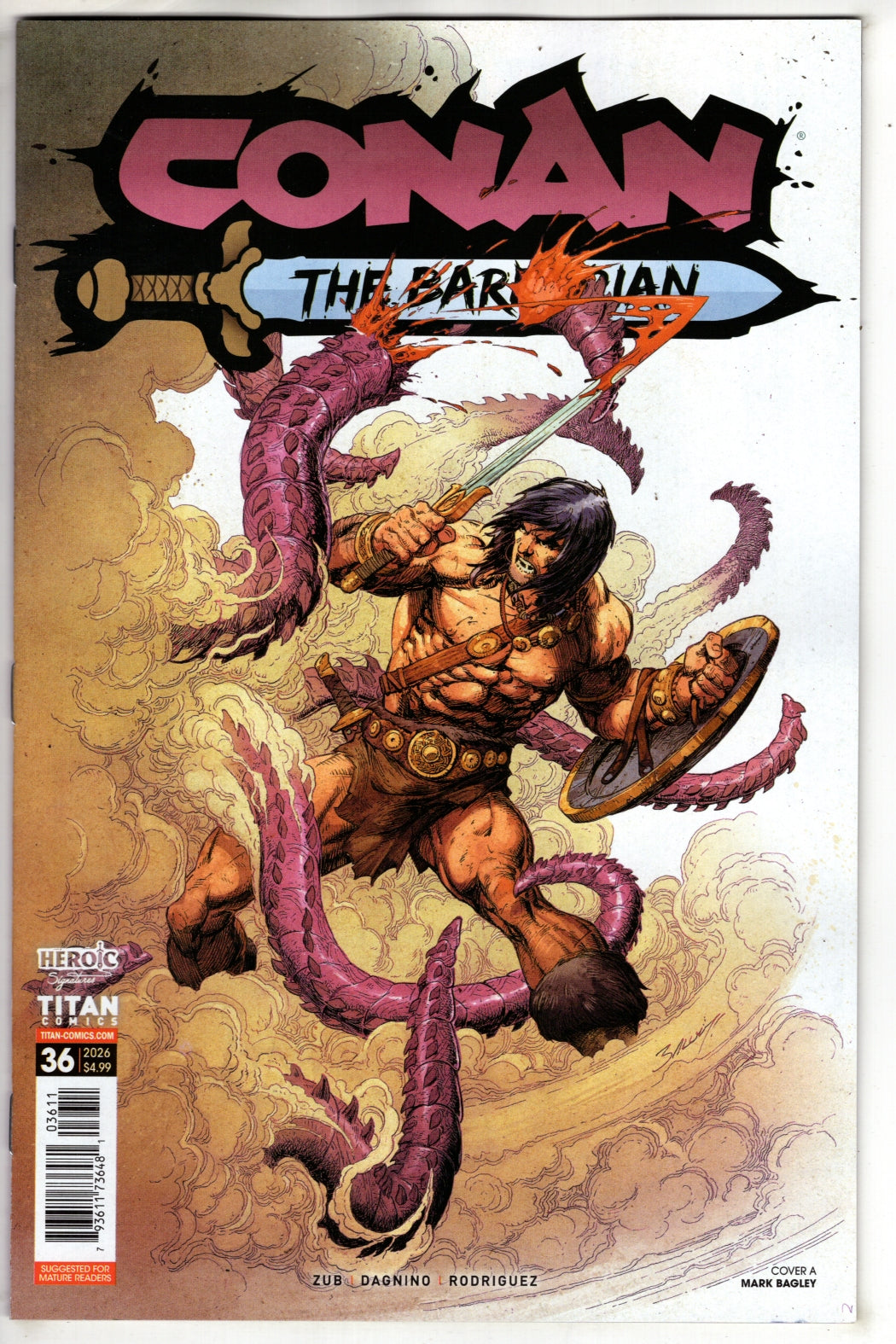 CONAN THE BARBARIAN #36 CVR A MARK BAGLEY (MR) (VF/NM) - Packrat Comics
