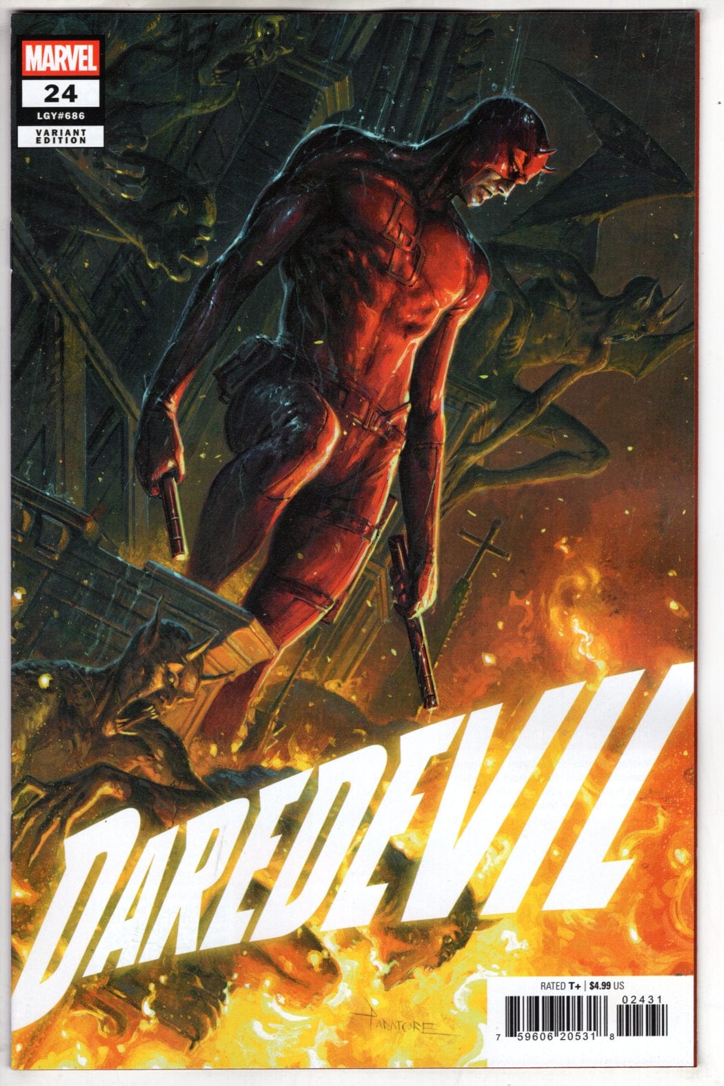 Marvel COMIC BOOK DAREDEVIL #24 DAVIDE PARATORE VARIANT