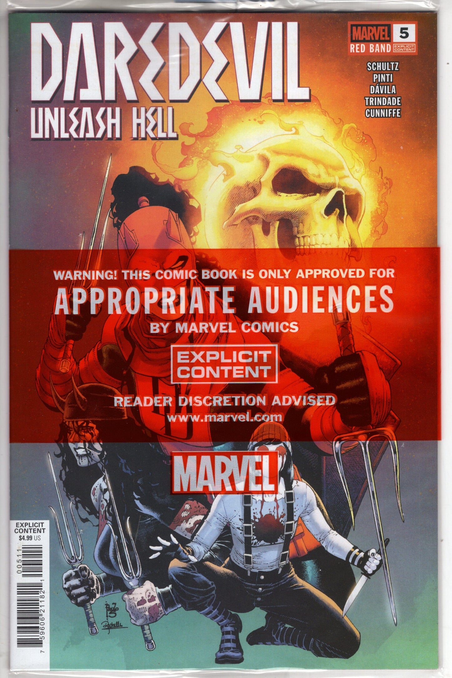 Marvel COMIC BOOK DAREDEVIL: UNLEASH HELL - RED BAND #5 [POLYBAGGED]
