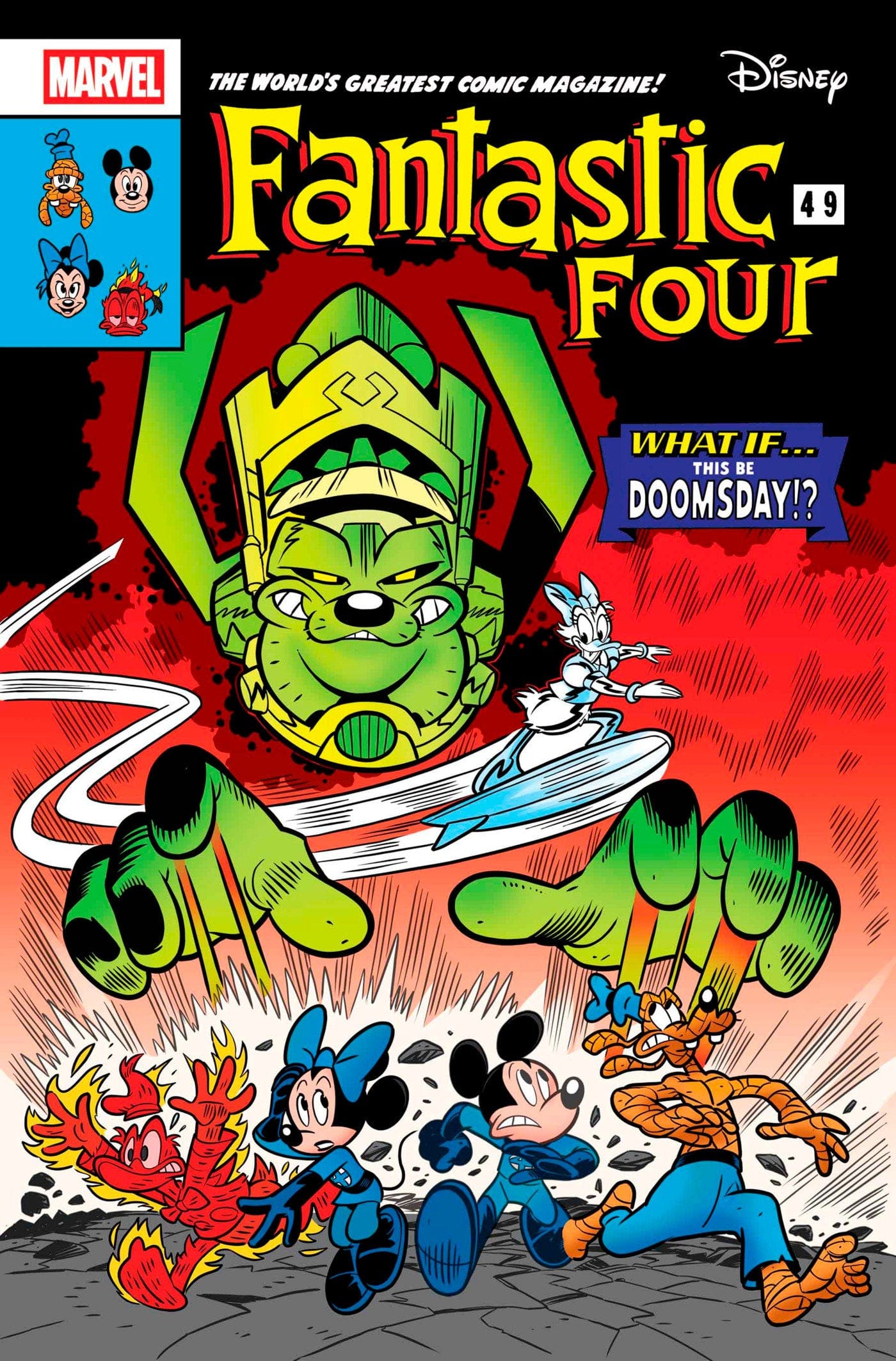 Marvel COMIC BOOK FANTASTIC FOUR #1 LORENZO PASTROVICCHIO DISNEY WHAT IF? FANTASTIC FOUR HOMAGE VARIANT