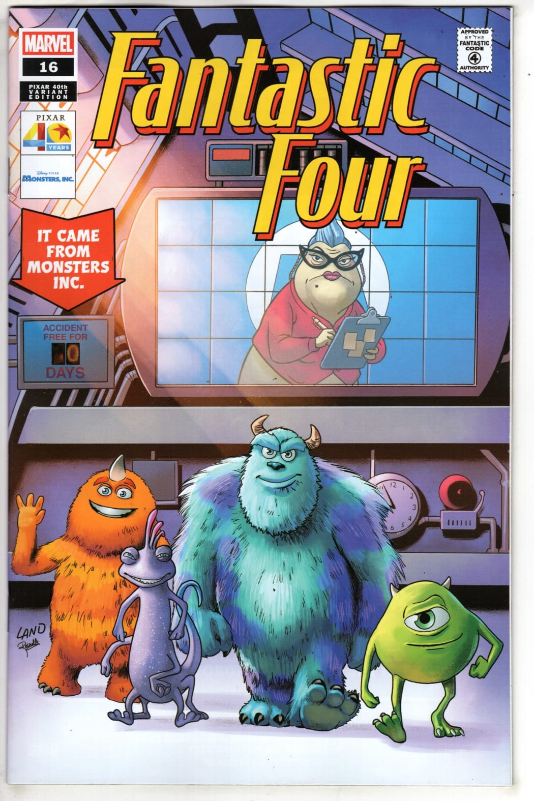 Marvel COMIC BOOK FANTASTIC FOUR #16 GREG LAND PIXAR 40TH VARIANT (VF/NM)