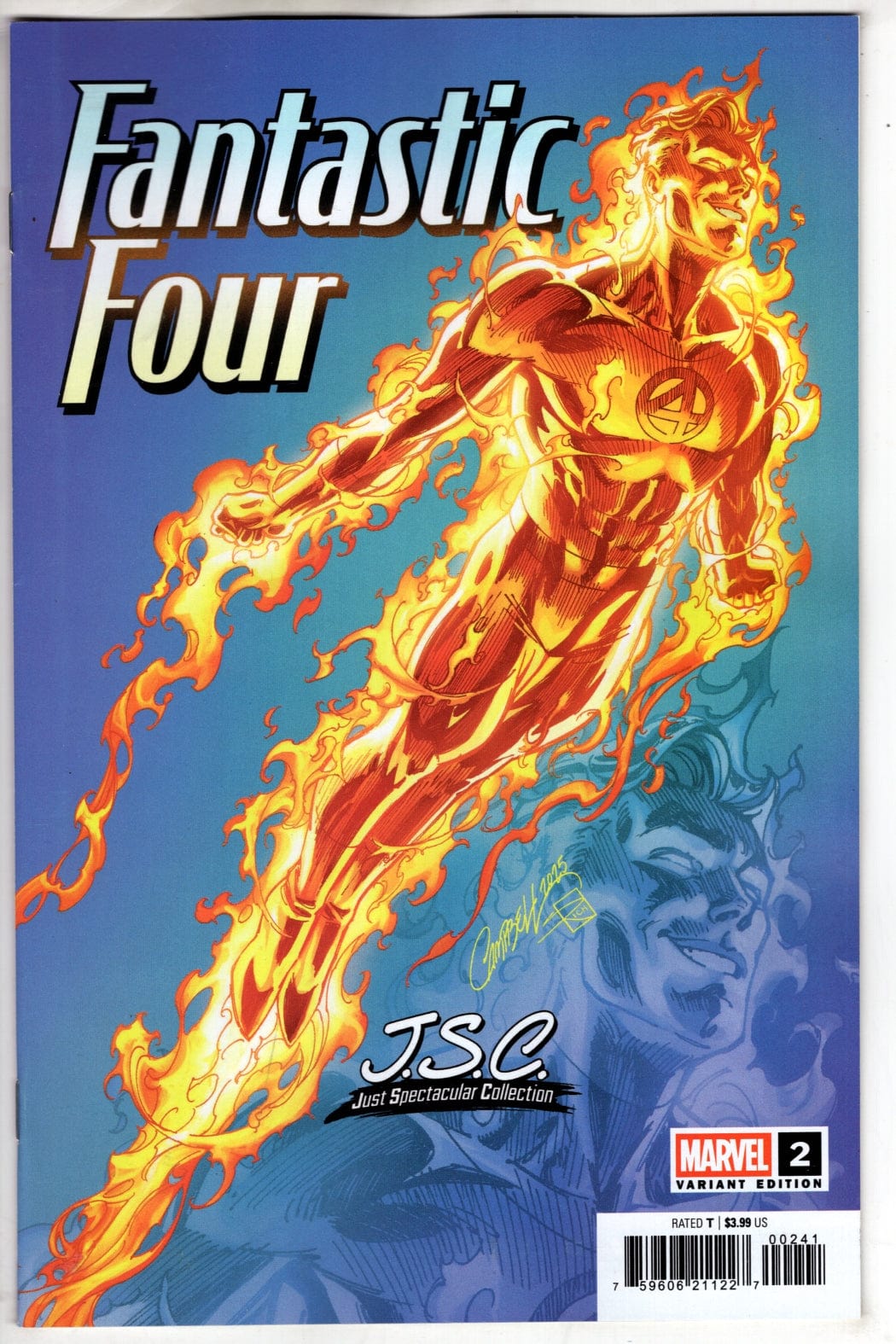 Marvel COMIC BOOK FANTASTIC FOUR #2 J. SCOTT CAMPBELL JUST SPECTACULAR COLLECTION VARIANT