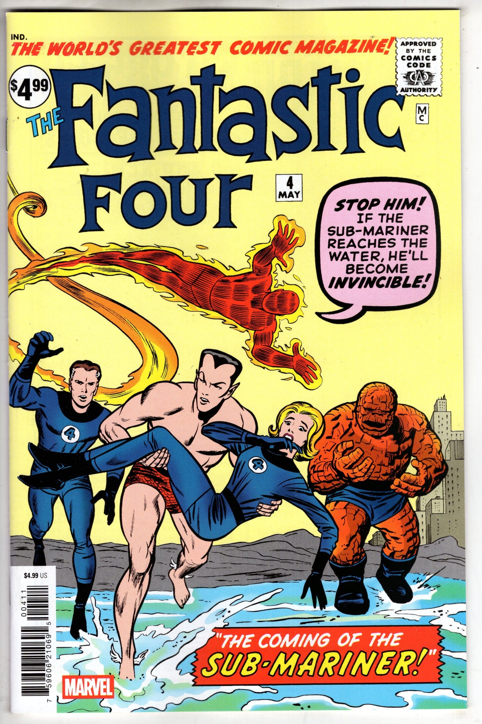 Marvel COMIC BOOK FANTASTIC FOUR #4 FACSIMILE EDITION