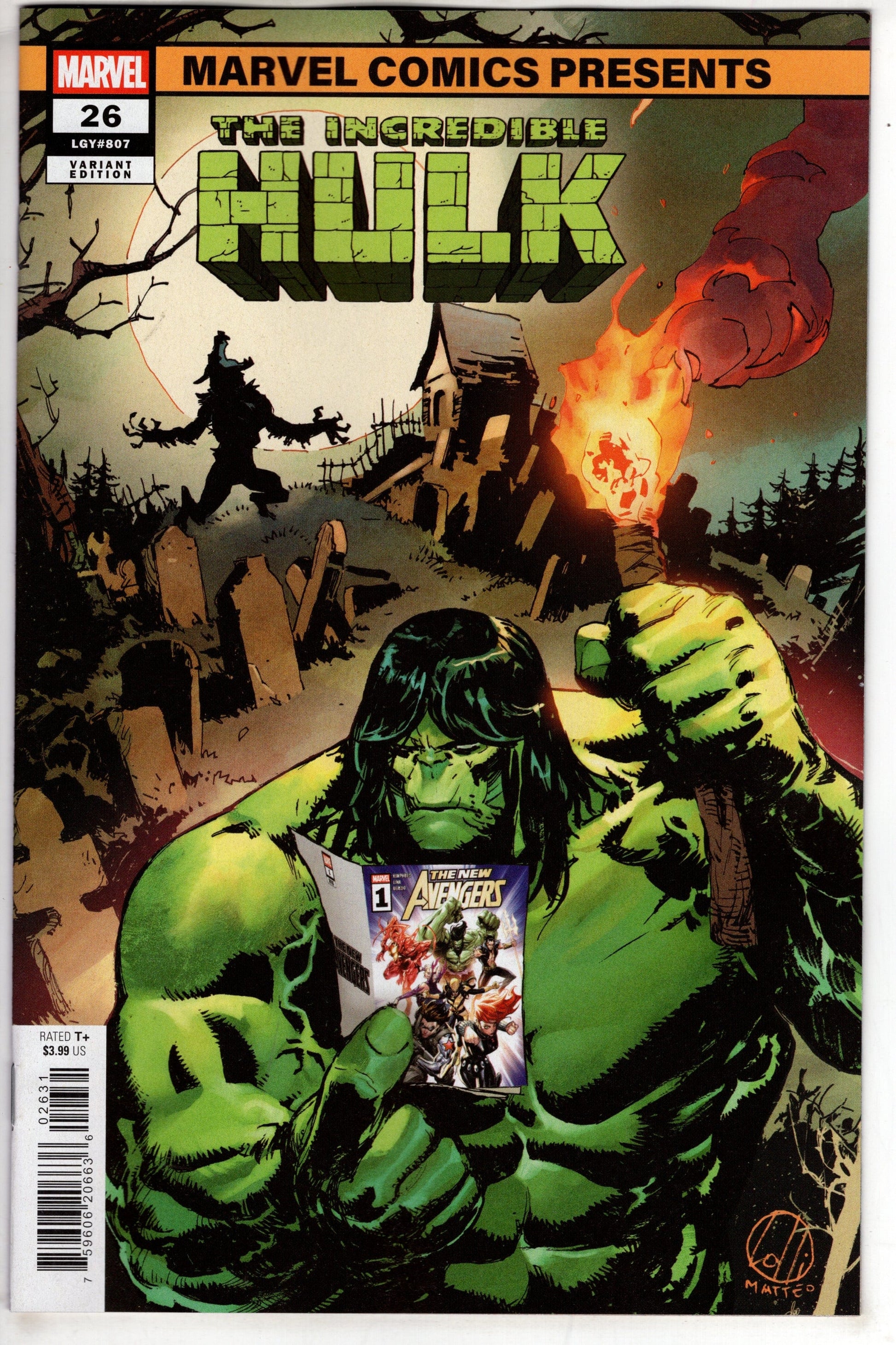Marvel COMIC BOOK INCREDIBLE HULK #26 MATTEO LOLLI MARVEL COMICS PRESENTS VARIANT