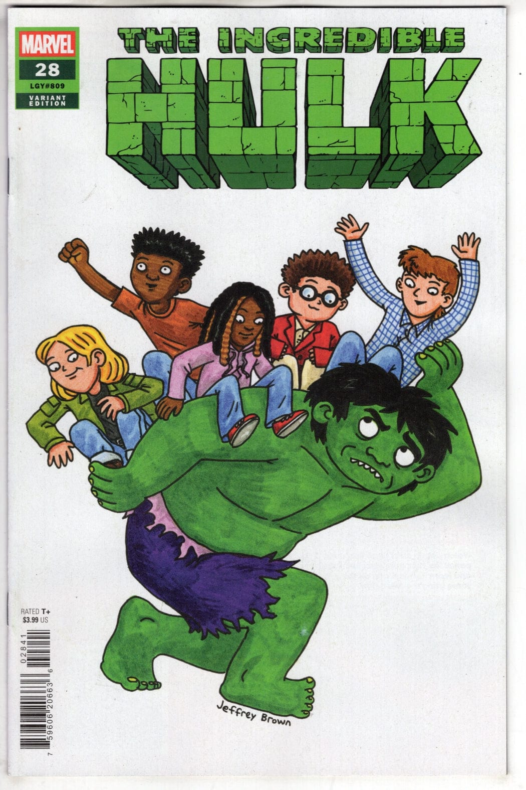 Marvel COMIC BOOK INCREDIBLE HULK #28 JEFFREY BROWN VARIANT