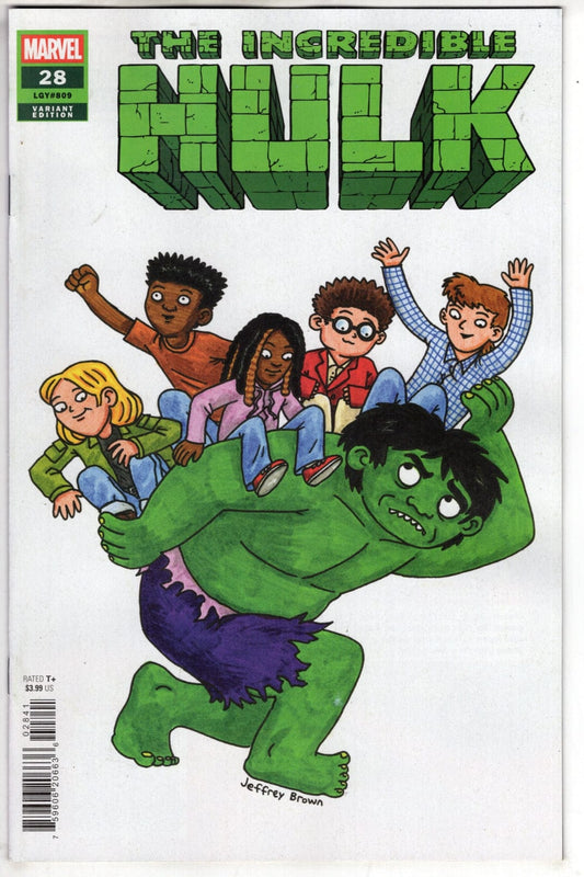 Marvel COMIC BOOK INCREDIBLE HULK #28 JEFFREY BROWN VARIANT