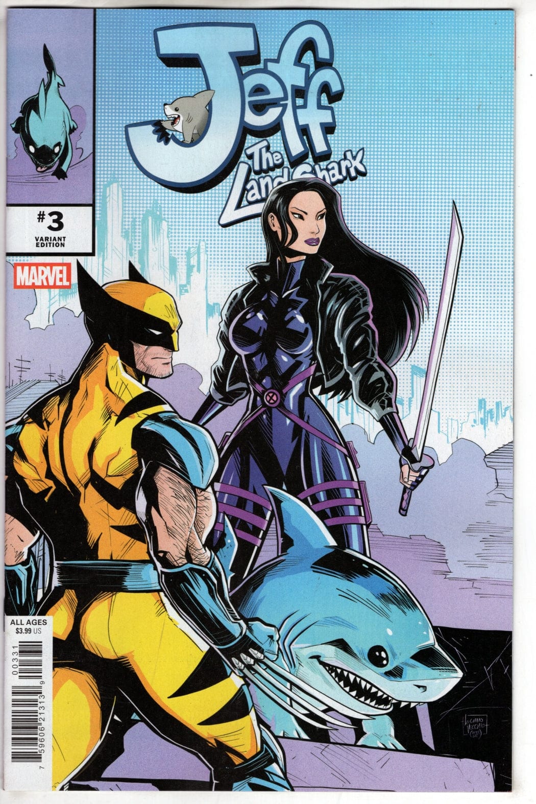 Marvel COMIC BOOK JEFF THE LAND SHARK #3 LUCIANO VECCHIO VARIANT
