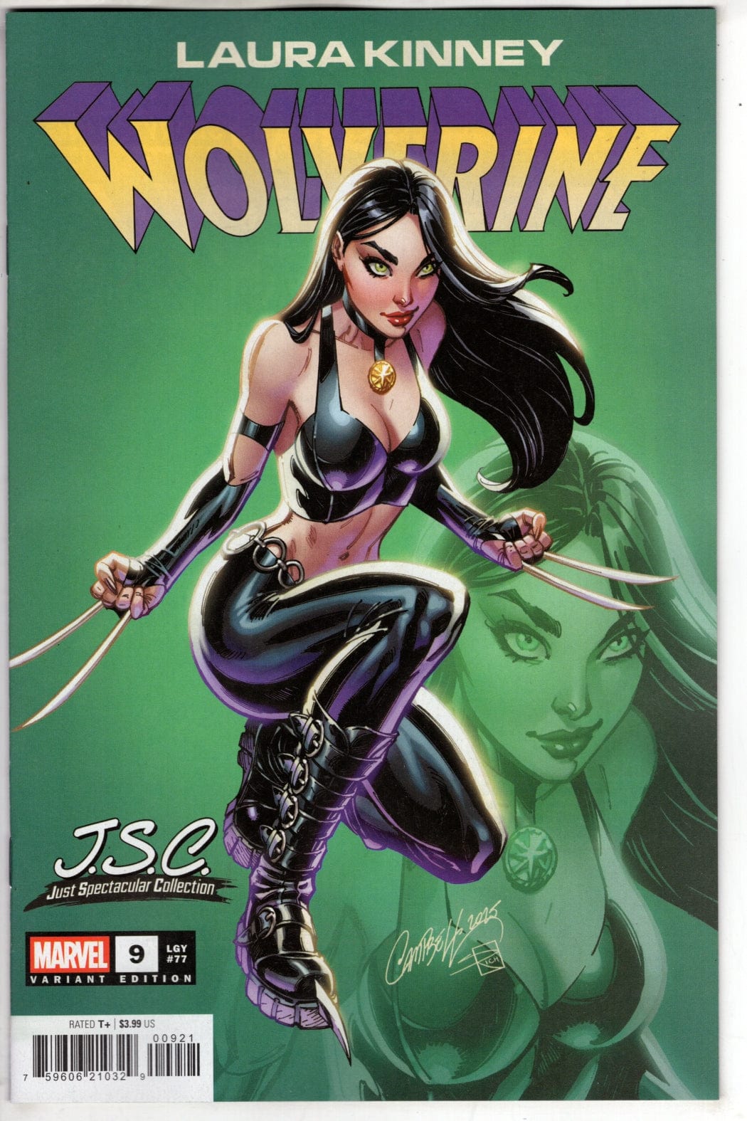Marvel COMIC BOOK LAURA KINNEY: WOLVERINE #9 J. SCOTT CAMPBELL JUST SPECTACULAR COLLECTION VARIANT