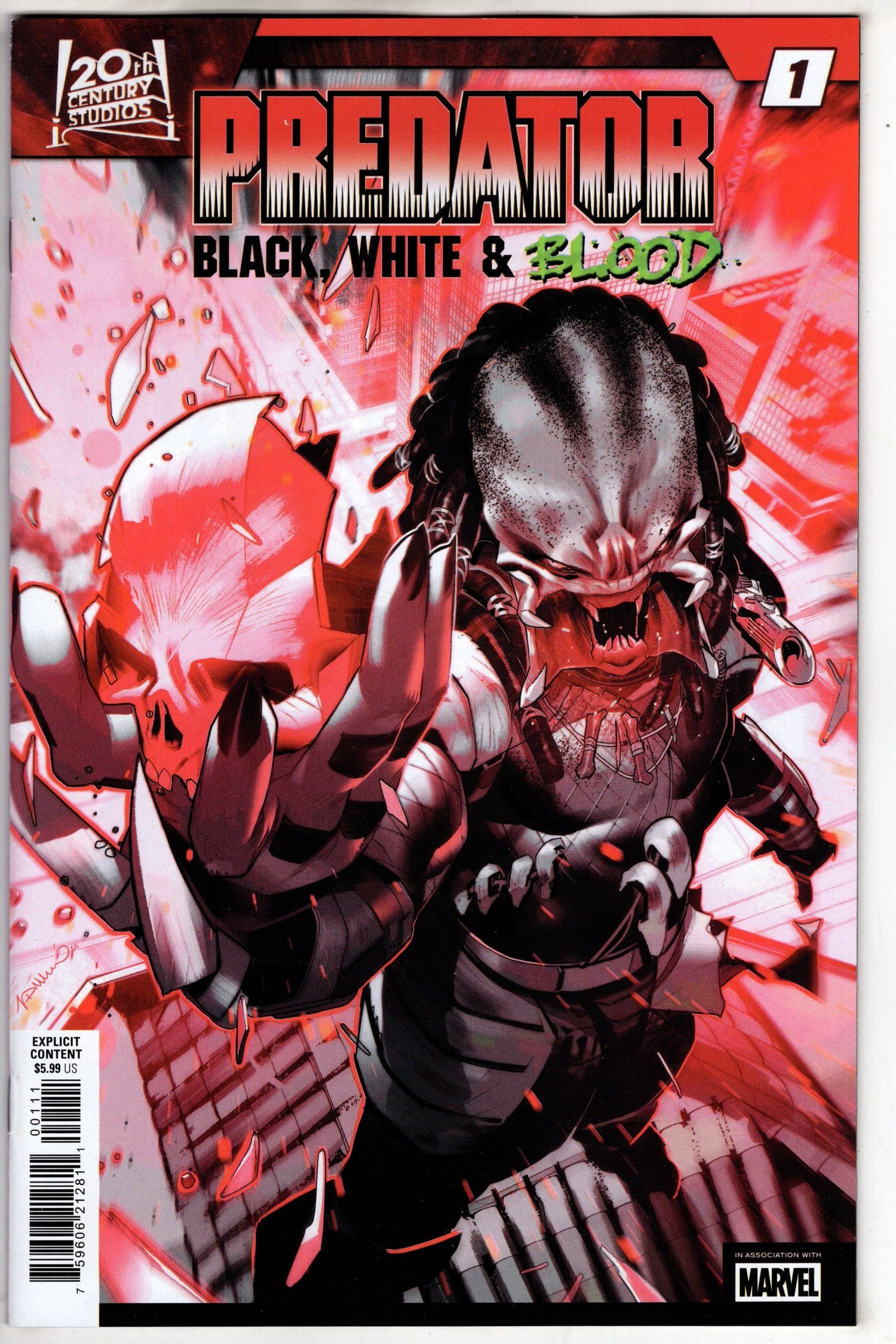 Marvel COMIC BOOK PREDATOR: BLACK  WHITE & BLOOD #1
