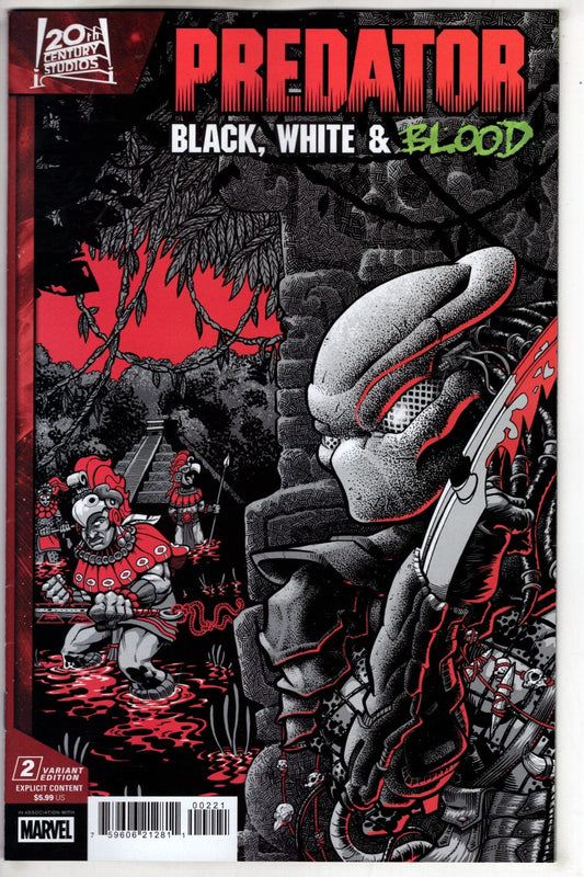 Marvel COMIC BOOK PREDATOR: BLACK, WHITE & BLOOD #2 GONZO VARIANT