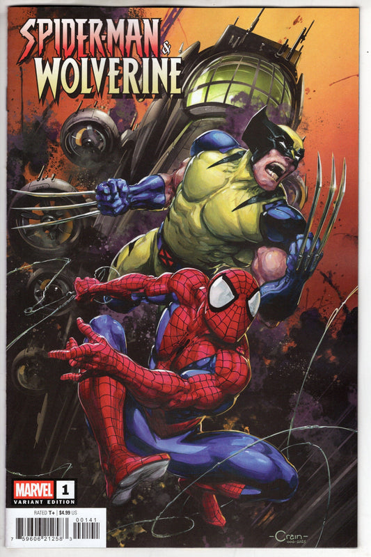 Marvel COMIC BOOK SPIDER-MAN & WOLVERINE #1 CLAYTON CRAIN VARIANT