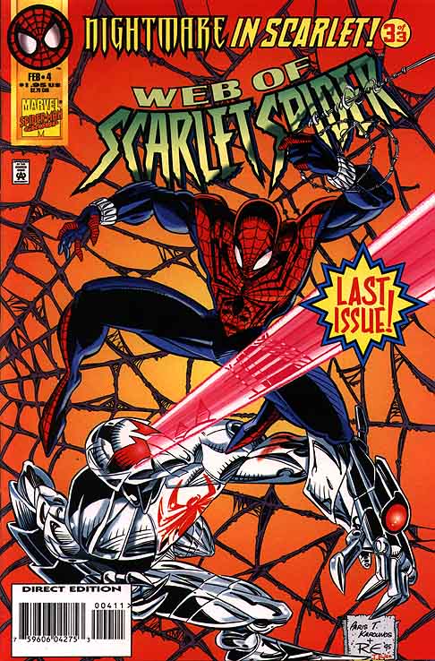 Marvel COMIC BOOK Web of Scarlet Spider #4 CVR A Marvel 1996 VF