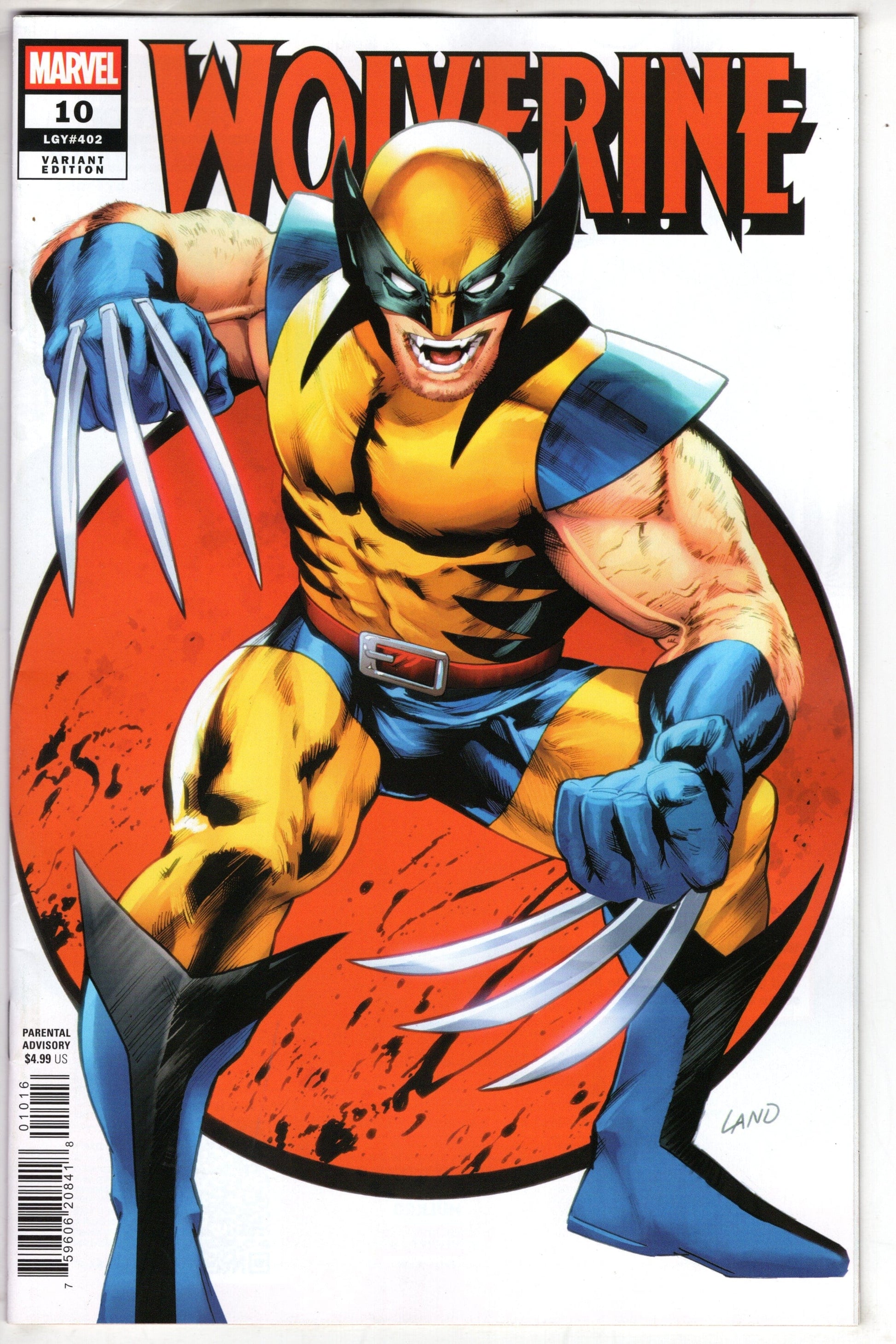 Marvel COMIC BOOK WOLVERINE #10 GREG LAND VARIANT