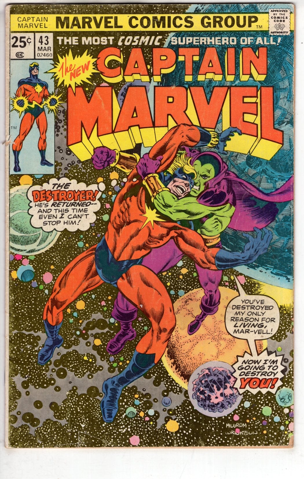 Marvel Comics Captain Marvel #43 [VG]