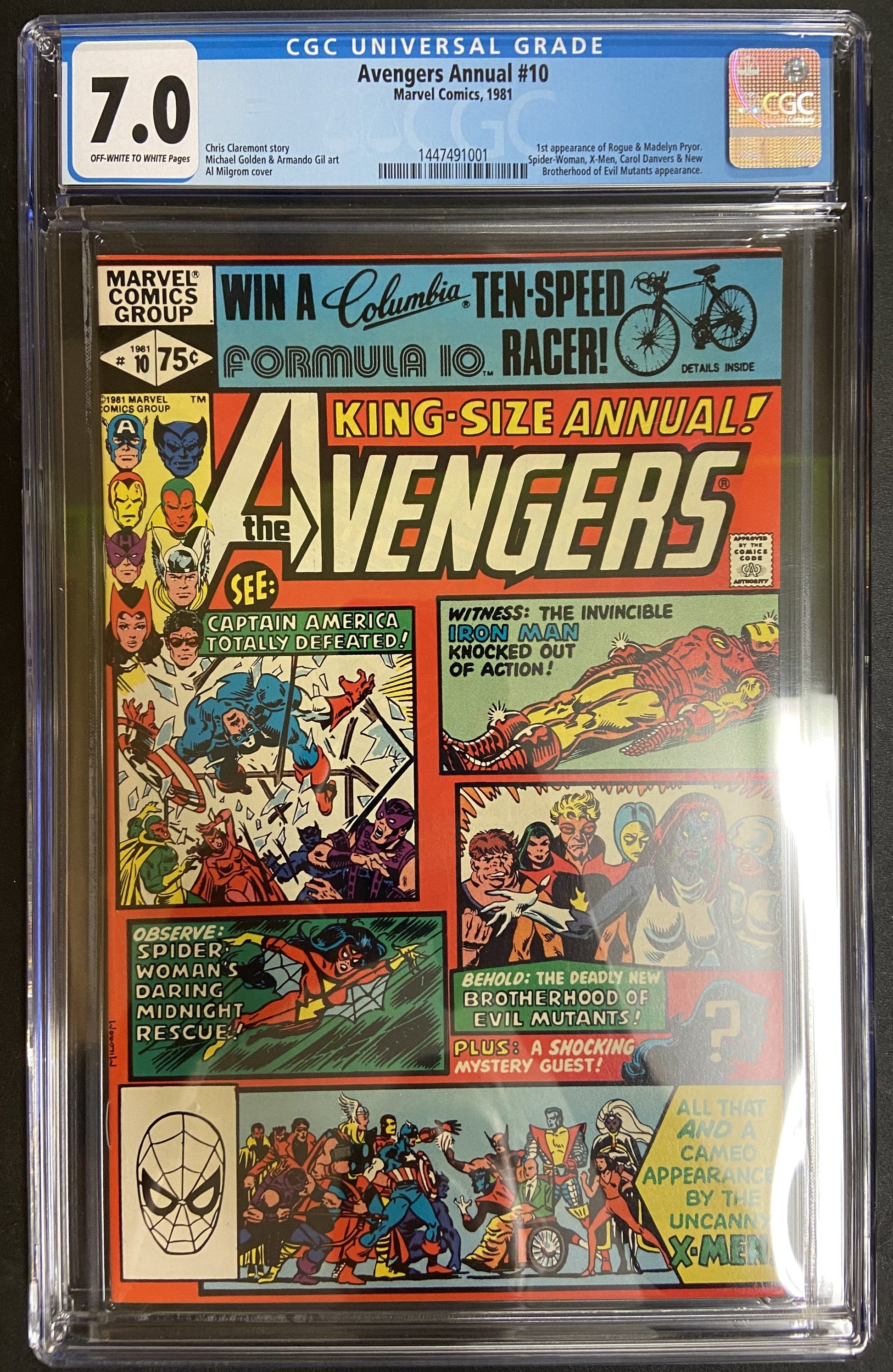 MARVEL COMICS CGC Avengers Annual #10 CGC 7.0