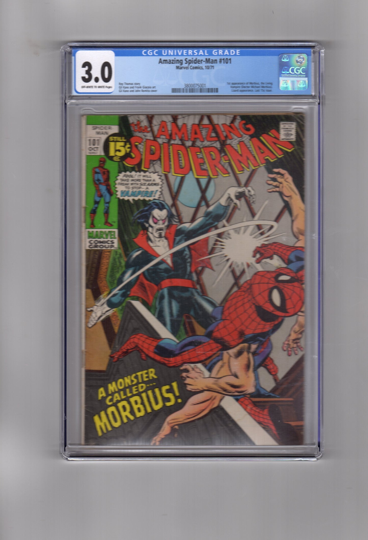 Marvel Comics CGC Comic AMAZING SPIDER-MAN #101 CGC 3.0