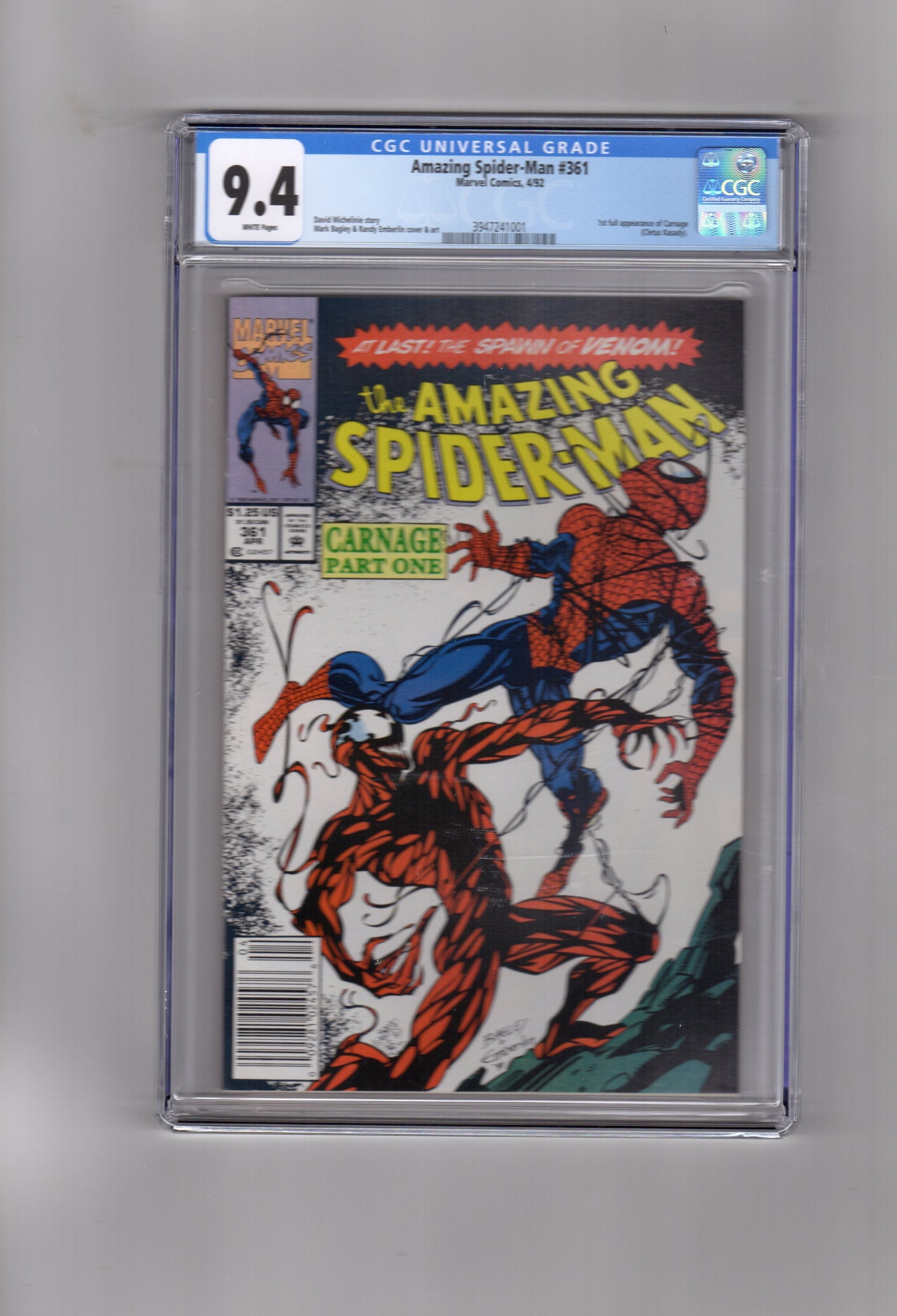 Marvel Comics CGC Comic AMAZING SPIDER-MAN #361 CGC 9.4
