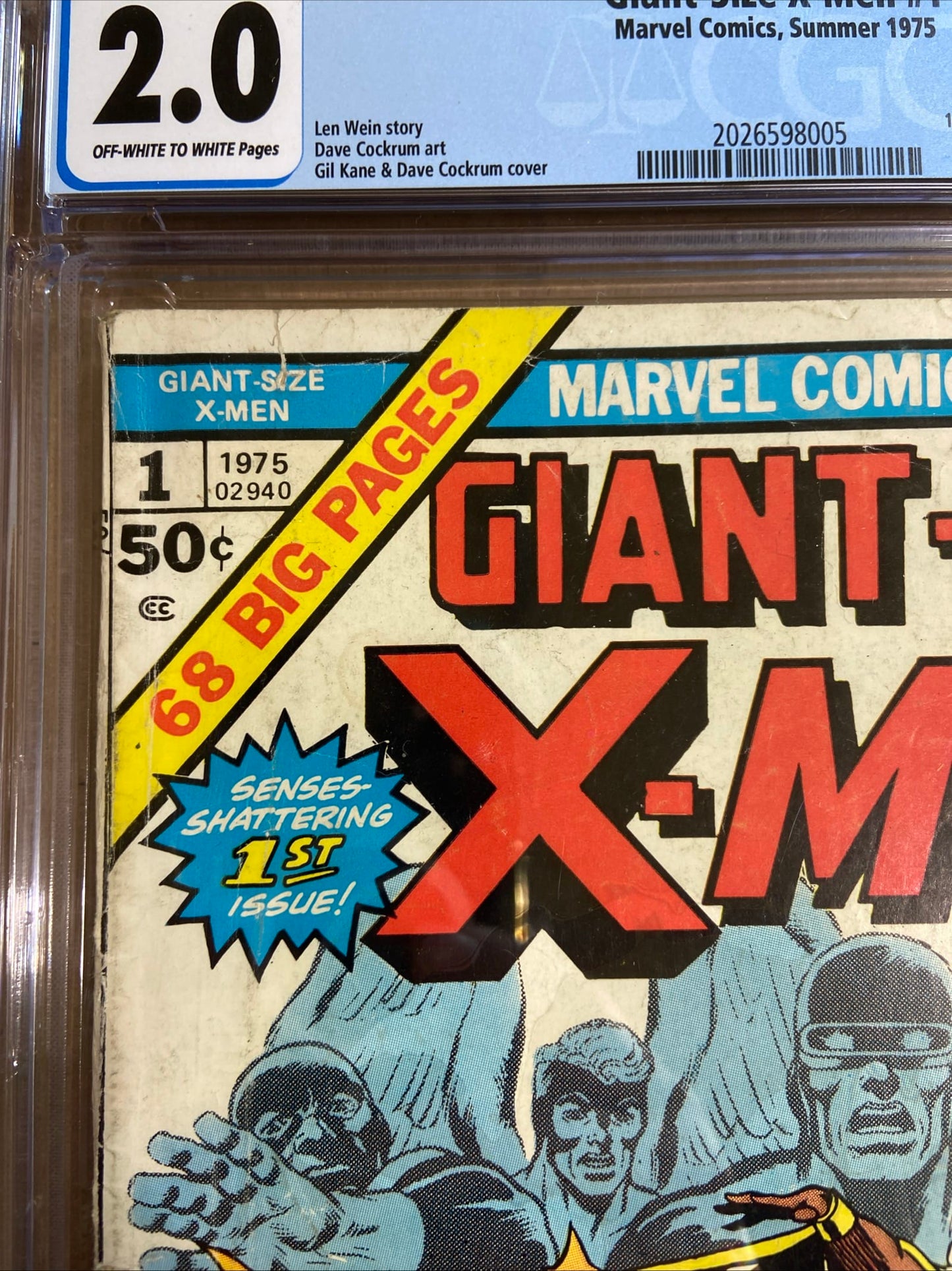 MARVEL COMICS CGC Comic GIANT SIZE X-MEN #1 CGC 2.0